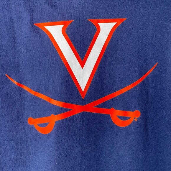 NWT Hanes Kid's Blue Short Sleeve UVA Virginia Cavaliers Basic Logo T-Shirt - Picture 8 of 8